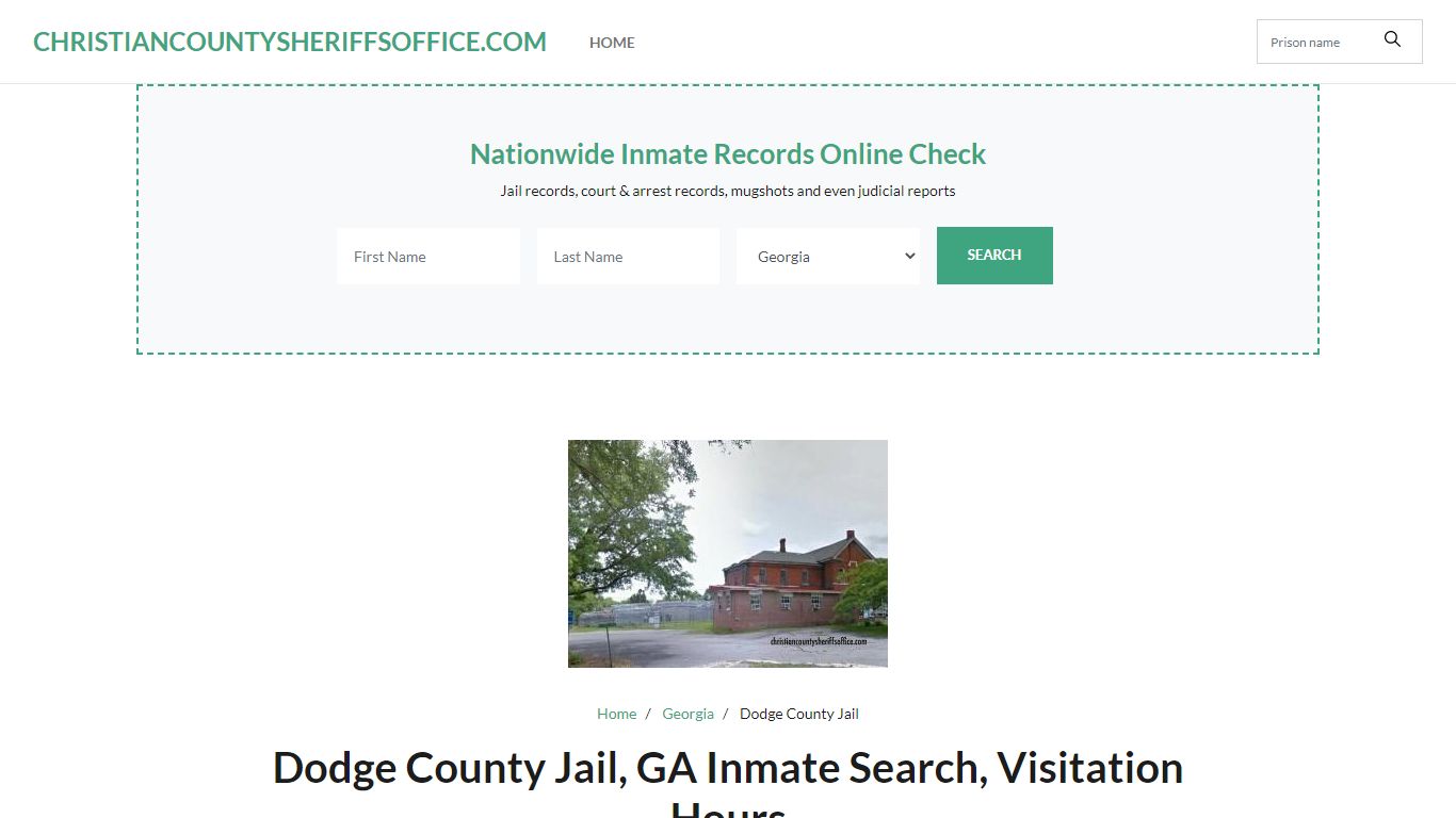 Dodge County Jail, GA Inmate Search, Visitation Hours